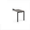 Adapt add on unit single return desk 800mm x 600mm - black frame Grey Oak Top - ER86-AB-K-GO