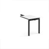 Adapt add on unit single return desk 800mm x 600mm - black frame White Top black edge - ER86-AB-K-WK