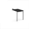 Adapt add on unit single return desk 800mm x 600mm - silver frame black top - ER86-AB-S-BK