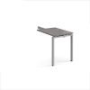 Adapt add on unit single return desk 800mm x 600mm - silver frame Grey Oak Top - ER86-AB-S-GO