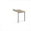 Adapt add on unit single return desk 800mm x 600mm - silver frame Kendal Oak Top - ER86-AB-S-KO
