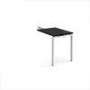 Adapt add on unit single return desk 800mm x 600mm - white frame black top - ER86-AB-WH-BK