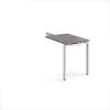 Adapt add on unit single return desk 800mm x 600mm - white frame Grey Oak Top - ER86-AB-WH-GO