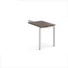 Adapt add on unit single return desk 800mm x 600mm - white frame Walnut top - ER86-AB-WH-W