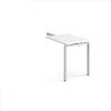 Adapt add on unit single return desk 800mm x 600mm - white frame White Top - ER86-AB-WH-WH