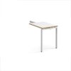 Adapt add on unit single return desk 800mm x 600mm - white frame White Top with oak edge - ER86-AB-WH-WO