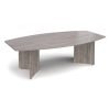 Arrow head leg radial boardroom table 2400mm x 800/1300mm - Grey Oak - ERB24GO