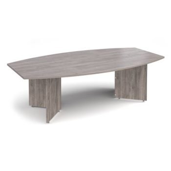 Arrow head leg radial boardroom table 2400mm x 800/1300mm - Grey Oak - ERB24GO