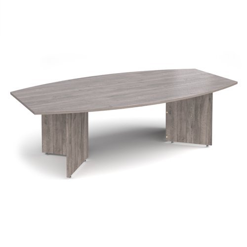 Arrow head leg radial boardroom table 2400mm x 800/1300mm - Grey Oak - ERB24GO