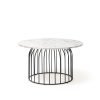 Este circular coffee table with black wire frame and Carrara marble effect top - ESC800