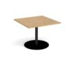 Eternal square extension table 1000mm x 1000mm - black base Oak Top - ETN10-K-O