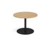 Eternal circular boardroom table 1000mm - black base Oak Top - ETN10C-K-O