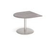 Eternal radial extension table 1000mm x 1000mm - brushed steel base Grey Oak Top - ETN10D-BS-GO