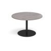Eternal circular boardroom table 1200mm - black base Grey Oak Top - ETN12C-K-GO