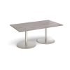 Eternal rectangular boardroom table 1800mm x 1000mm - brushed steel base Grey Oak Top - ETN18-BS-GO