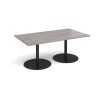 Eternal rectangular boardroom table 1800mm x 1000mm - black base Grey Oak Top - ETN18-K-GO