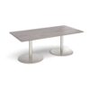 Eternal rectangular boardroom table 2000mm x 1000mm - brushed steel base Grey Oak Top - ETN20-BS-GO