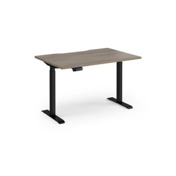 Elev8 Contract 1200w Straight Sit-stand Desk 1200mm X 800mm - Black Frame Nebraska Oak - EVC-1200-K-NO