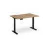 Elev8 Contract 1200w Straight Sit-stand Desk 1200mm X 800mm - Black Frame Oak Top - EVC-1200-K-O
