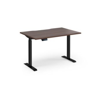 Elev8 Contract 1200w Straight Sit-stand Desk 1200mm X 800mm - Black Frame Walnut Top - EVC-1200-K-W