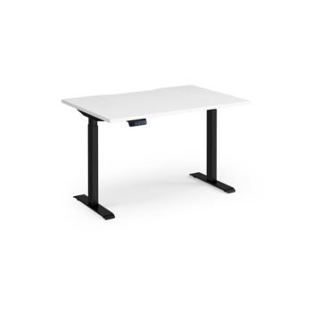 Elev8 Contract 1200w Straight Sit-stand Desk 1200mm X 800mm - Black Frame White Top - EVC-1200-K-WH