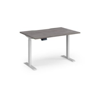 Elev8 Contract 1200w Straight Sit-stand Desk 1200mm X 800mm - White Frame Grey Oak Top - EVC-1200-WH-GO