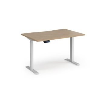 Elev8 Contract 1200w Straight Sit-stand Desk 1200mm X 800mm - White Frame Kendal Oak Top - EVC-1200-WH-KO