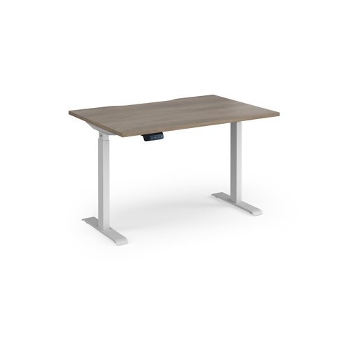 Elev8 Contract 1200w Straight Sit-stand Desk 1200mm X 800mm - White Frame Nebraska Oak - EVC-1200-WH-NO