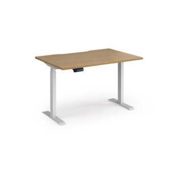 Elev8 Contract 1200w Straight Sit-stand Desk 1200mm X 800mm - White Frame Oak Top - EVC-1200-WH-O