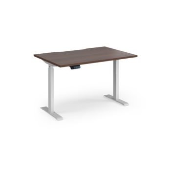 Elev8 Contract 1200w Straight Sit-stand Desk 1200mm X 800mm - White Frame Walnut Top - EVC-1200-WH-W