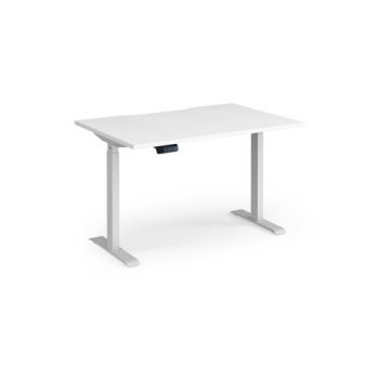 Elev8 Contract 1200w Straight Sit-stand Desk 1200mm X 800mm - White Frame White Top - EVC-1200-WH-WH
