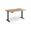 Elev8 Contract 1400w Straight Sit-stand Desk 1400mm X 800mm - Black Frame Beech Top - EVC-1400-K-B
