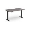 Elev8 Contract 1400w Straight Sit-stand Desk 1400mm X 800mm - Black Frame Grey Oak Top - EVC-1400-K-GO