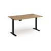 Elev8 Contract 1400w Straight Sit-stand Desk 1400mm X 800mm - Black Frame Oak Top - EVC-1400-K-O