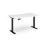 Elev8 Contract 1400w Straight Sit-stand Desk 1400mm X 800mm - Black Frame White Top - EVC-1400-K-WH