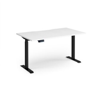 Elev8 Contract 1400w Straight Sit-stand Desk 1400mm X 800mm - Black Frame White Top - EVC-1400-K-WH