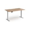 Elev8 Contract 1400w Straight Sit-stand Desk 1400mm X 800mm - Silver Frame Beech Top - EVC-1400-S-B