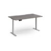 Elev8 Contract 1400w Straight Sit-stand Desk 1400mm X 800mm - Silver Frame Grey Oak Top - EVC-1400-S-GO