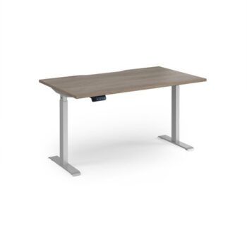 Elev8 Contract 1400w Straight Sit-stand Desk 1400mm X 800mm - Silver Frame Nebraska Oak - EVC-1400-S-NO