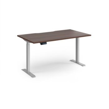 Elev8 Contract 1400w Straight Sit-stand Desk 1400mm X 800mm - Silver Frame Walnut Top - EVC-1400-S-W
