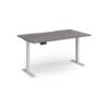 Elev8 Contract 1400w Straight Sit-stand Desk 1400mm X 800mm - White Frame Grey Oak Top - EVC-1400-WH-GO