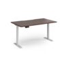 Elev8 Contract 1400w Straight Sit-stand Desk 1400mm X 800mm - White Frame Walnut Top - EVC-1400-WH-W