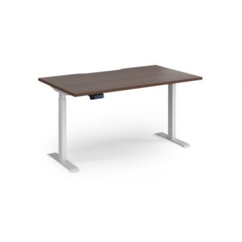 Elev8 Contract 1400w Straight Sit-stand Desk 1400mm X 800mm - White Frame Walnut Top - EVC-1400-WH-W