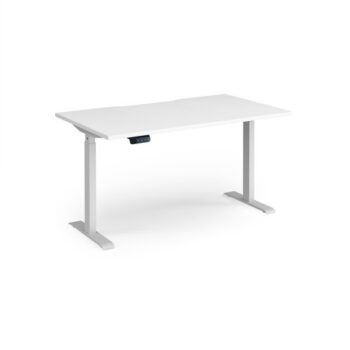 Elev8 Contract 1400w Straight Sit-stand Desk 1400mm X 800mm - White Frame White Top - EVC-1400-WH-WH