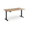 Elev8 Contract 1600w Straight Sit-stand Desk 1600mm X 800mm - Black Frame Beech Top - EVC-1600-K-B