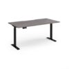 Elev8 Contract 1600w Straight Sit-stand Desk 1600mm X 800mm - Black Frame Grey Oak Top - EVC-1600-K-GO