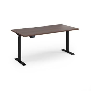 Elev8 Contract 1600w Straight Sit-stand Desk 1600mm X 800mm - Black Frame Walnut Top - EVC-1600-K-W