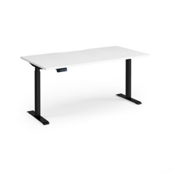 Elev8 Contract 1600w Straight Sit-stand Desk 1600mm X 800mm - Black Frame White Top - EVC-1600-K-WH