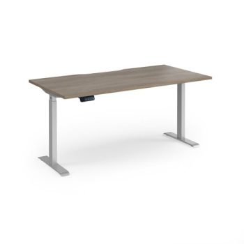 Elev8 Contract 1600w Straight Sit-stand Desk 1600mm X 800mm - Silver Frame Nebraska Oak - EVC-1600-S-NO