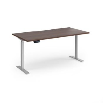 Elev8 Contract 1600w Straight Sit-stand Desk 1600mm X 800mm - Silver Frame Walnut Top - EVC-1600-S-W